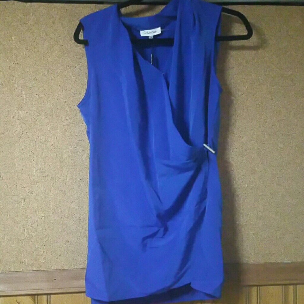 Vibrant Blue Wrap Blouse  (NWT)